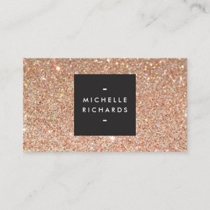 Glamous Copper Glitter Modern Beauty Visitkort