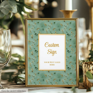 Glamous Deep Grönt Guld Eucalyptus Anpassningsbar Poster