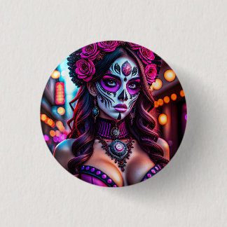 Glamous Día de los Muertos Catrina porträtt med Knapp