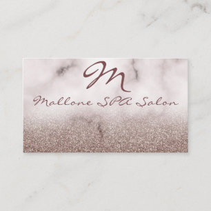 Glamous Elegant Lila Glittery Monogram Salon Visitkort