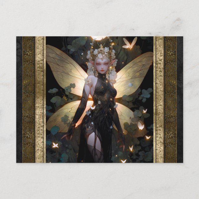Glamous Fairy Girl Fantasy Art Vykort (Framsida)