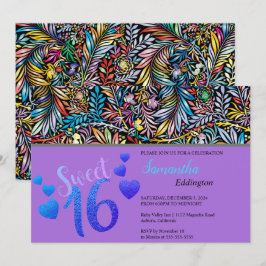 Glamous Färg Sweet 16-inbjudan Inbjudningar