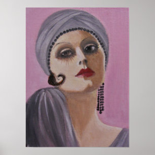 Glamous Flapper Gal Poster