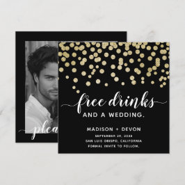 Glamous Funny Guld & Black Glitter Photo Spara Datumet
