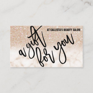 Glamous gåvsintyg för Guld Glitter Marble Visitkort