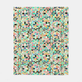 Glamous Gilded Moroccan Tile Mönster Fleecefilt