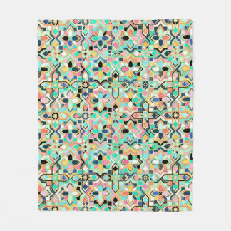 Glamous Gilded Moroccan Tile Mönster Fleecefilt