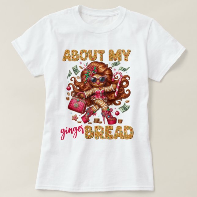 Glamous Gingeregentligen Girl Rosa jul T Shirt (Design framsida)