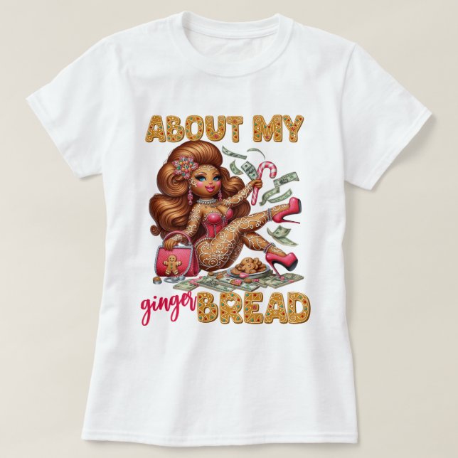 Glamous Gingeregentligen Girl Rosa jul T Shirt (Design framsida)