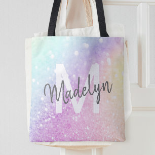 Glamous Glitter Holograph Monogrammed Söt Tygkasse