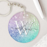Glamous Glitter Holograph Söt Personlig<br><div class="desc">Anpassa enkelt den här eleganten färglös bokeh glitter mönster med ditt eget namn och/eller monogram.</div>