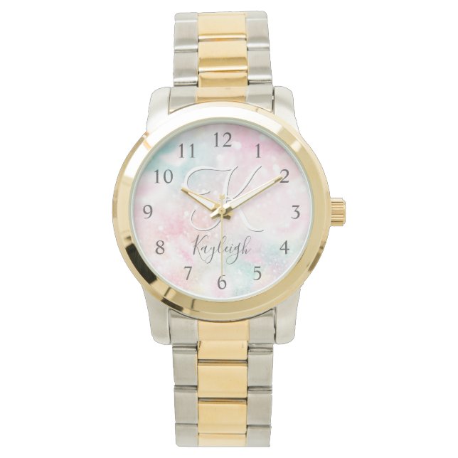 Glamous Glitter Rosa Söt Mönster Armbandsur (Framsida)