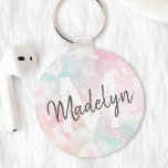 Glamous Glitter Rosa Söt Mönster Nyckelring<br><div class="desc">Anpassa enkelt den här söt rosan vid glitter mönster med ditt eget namn och/eller monogram.</div>