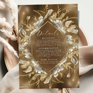 Glamous Golden ThLED Blommigt Bröllop Tilläggskort