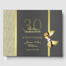 Glamous Guld & Black Födelsedagsfest Gästböcker