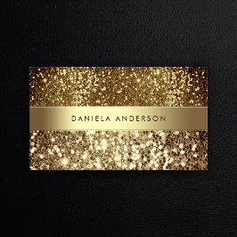 Glamous Guld Bronze Glitter Luxury Affärskort Visitkort