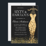 Glamous Guld Dress Fabulous 60:e födelsedagen Inbjudningar<br><div class="desc">Glamous Guld Dress Fabulous 60:e födelsedagsinbjudan Variationer till inbjudan och matchande artiklar i vår butik Finns även som en digital inbjudan</div>