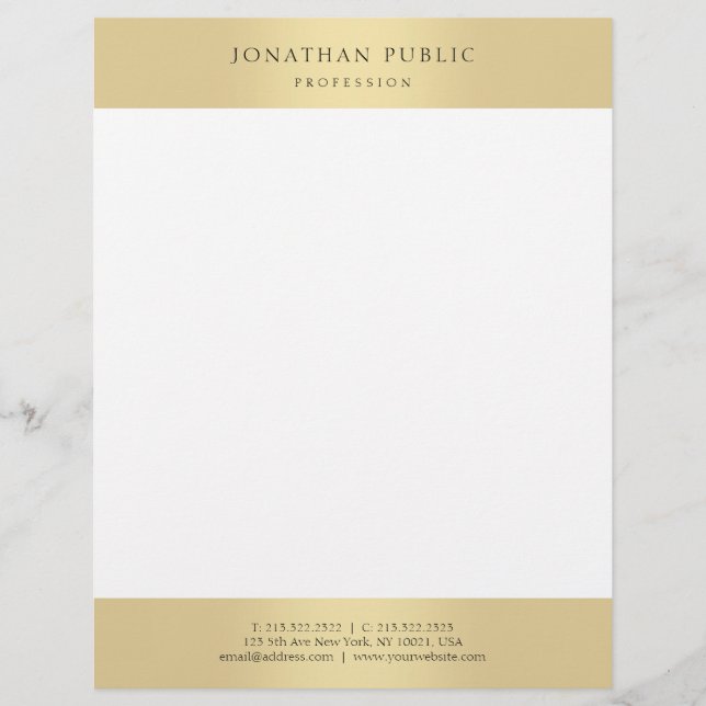 Glamous Guld Elegant Template Modern Trendig Brevhuvud (Framsida)