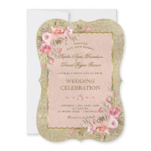 Glamous Guld Glitter  Blommigt Bröllop