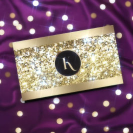 Glamous Guld Glitter Makeup Artist Affärskort Visitkort
