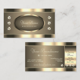 Glamous Guld med ljusreflekterande mousserande dia Visitkort