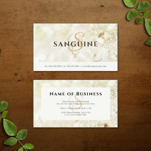 Glamous Guld Monogram Glitter Bokeh Visitkort