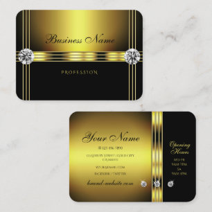 Glamous Guld och Black med Shimmery Rhinestones Visitkort