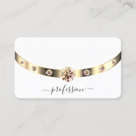 Glamous Guld och White Shimmery Rhinestones Visitkort