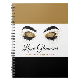 Glamous Guld Öga Lash Makeup Artist Beauty Pub Anteckningsbok
