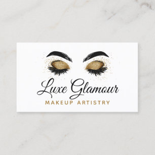 Glamous Guld Öga Lash Makeup Artist Beauty Pub Visitkort