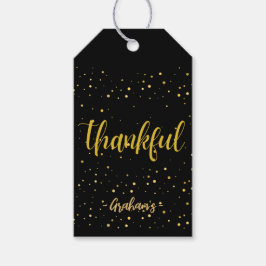 Glamous guld polka punkt - Tack Presentetikett