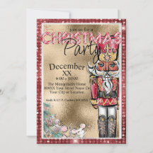 Glamous Guld & Red Diamonds Nutcracker Jul