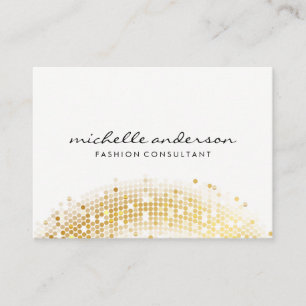 Glamous Guld Sequin White Grått Visitkort