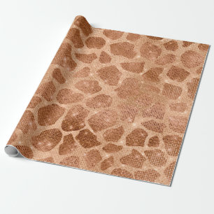 Glamous Guld Sparkly Glitter Sequins Giraffe Presentpapper