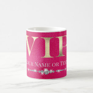Glamous Guld VIP på Shock rosa Kaffemugg