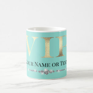 Glamous Guld VIP på Teal Kaffemugg