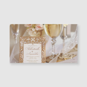 Glamous inbjudan till Guld och White Wedding