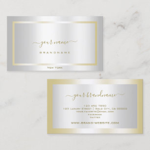 Glamous Light Silver och Guld Decent Shimmering Visitkort
