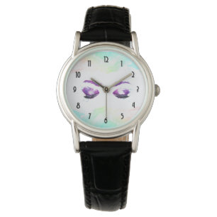 Glamous Lila Öga & Brows Watercolor Armbandsur