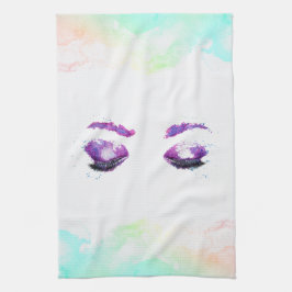 Glamous Lila Öga & Brows Watercolor Kökshandduk