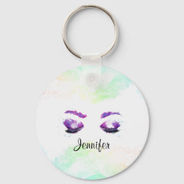 Glamous Lila Öga & Brows Watercolor Nyckelring