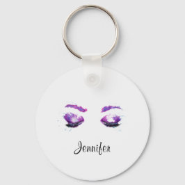 Glamous Lila Öga & Brows Watercolor Nyckelring