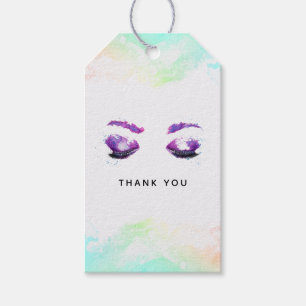 Glamous Lila Öga & Brows Watercolor Tack Presentetikett