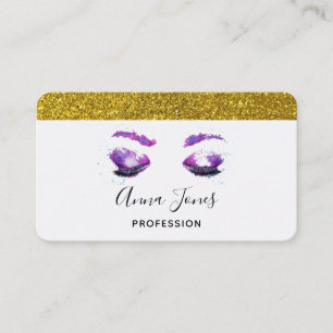 Glamous Lila Öga & Brows Watercolor Visitkort
