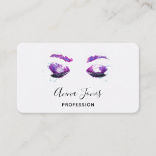 Glamous Lila Öga & Brows Watercolor Visitkort