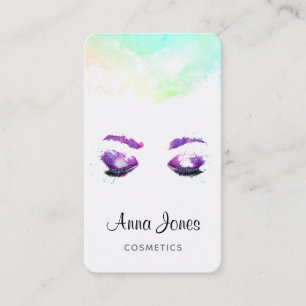 Glamous Lila Öga & Brows Watercolor Visitkort