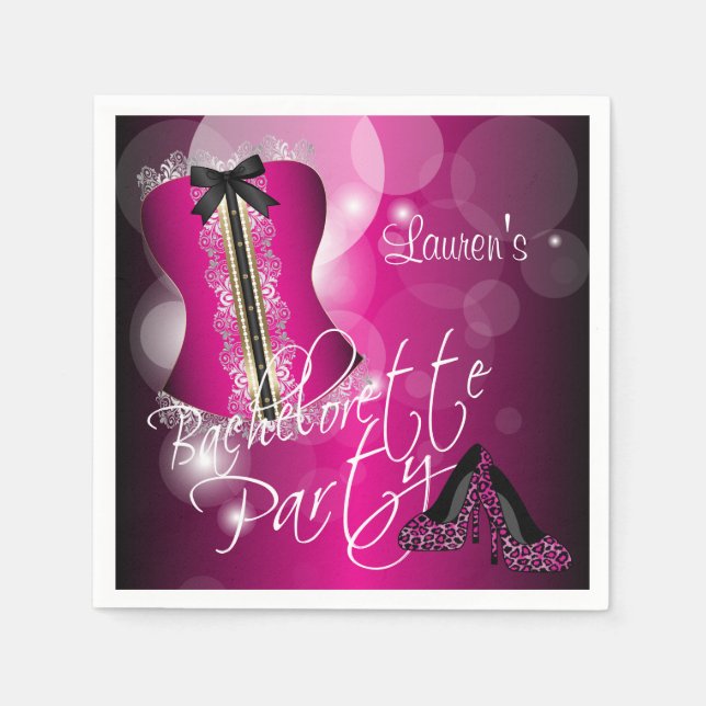 Glamous Lingerie Bachelorette Party | SHOCK ROSA Pappersservett (Framsidan)
