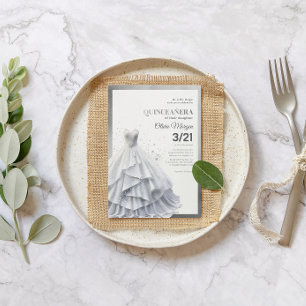 Glamous Lux Silver Glitter och Foil Formell Dress Tack Kort