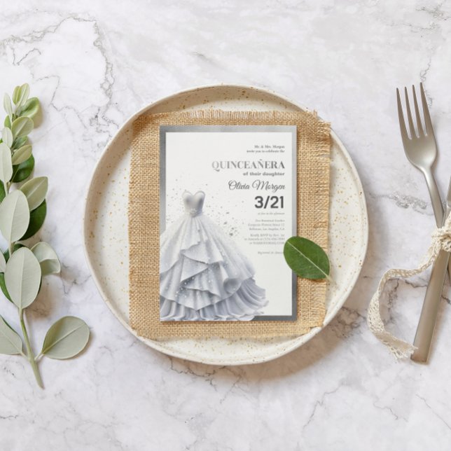 Glamous Lux Silver Glitter och Foil Formell Dress Tack Kort (Skapare uppladdad)