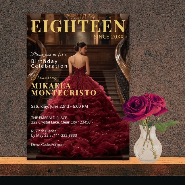 Glamous Magazine Stil 18:e födelsedagen Inbjudningar (Skapare uppladdad)